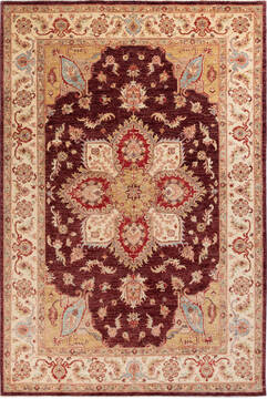 Chobi Brown Hand Knotted 5'7" X 8'4"  Area Rug 700-136401