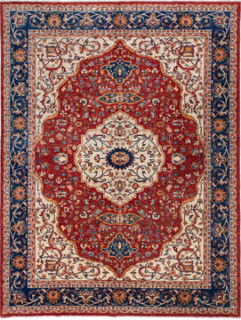 Afghan Chobi Red Rectangle 9x12 ft Wool Carpet 136407