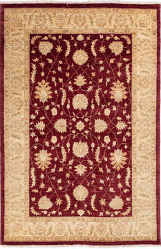 Chobi Red Hand Knotted 5'5" X 8'2"  Area Rug 700-136408