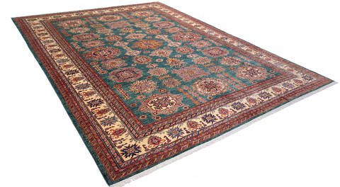 Kazak Green Hand Knotted 90 X 122 Area Rug 700-136415 Image 2