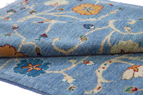 Chobi Blue Hand Knotted 40 X 60 Area Rug 700-136419 Image 7