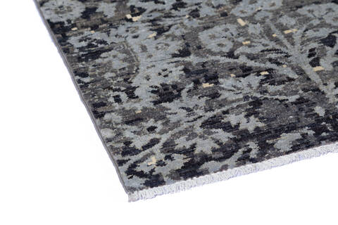 Modern Grey Runner Hand Knotted 26 X 910 Area Rug 700-136428 Image 4