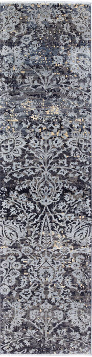 Modern Grey Runner Hand Knotted 26 X 910 Area Rug 700-136428 Image 0