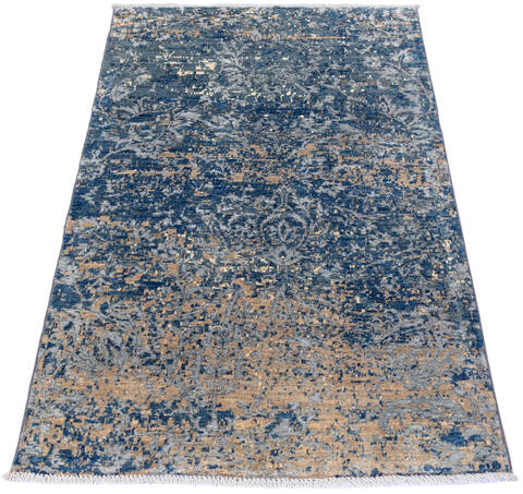 Chobi Blue Hand Knotted 31 X 410 Area Rug 700-136430 Image 1