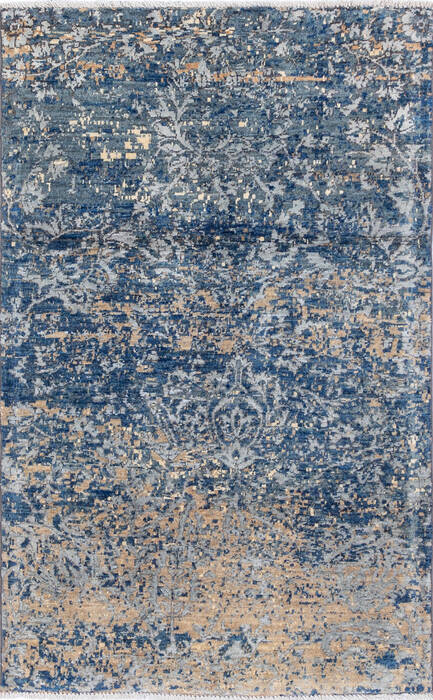 Chobi Blue Hand Knotted 31 X 410 Area Rug 700-136430 Image 0