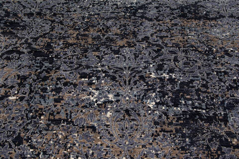 Modern Black Hand Knotted 62 X 89 Area Rug 700-136433 Image 2