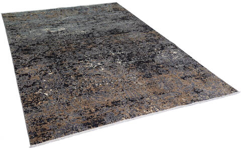 Modern Black Hand Knotted 62 X 89 Area Rug 700-136433 Image 3