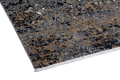 Modern Black Hand Knotted 62 X 89 Area Rug 700-136433 Image 4