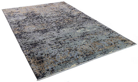Modern Black Hand Knotted 62 X 89 Area Rug 700-136433 Image 6