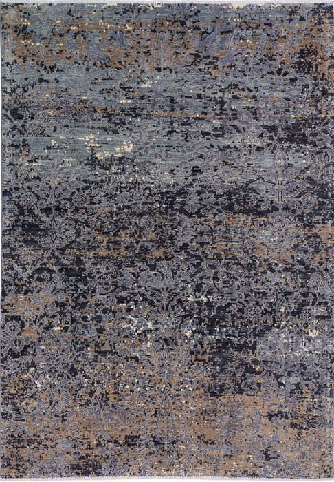 Modern Black Hand Knotted 62 X 89 Area Rug 700-136433 Image 0