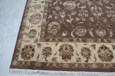 Jaipur Brown Hand Knotted 81 X 101 Area Rug 905-136458 Image 1