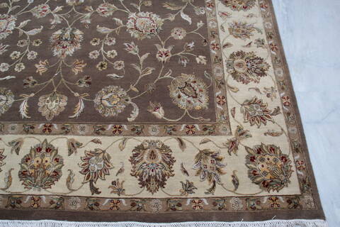 Jaipur Brown Hand Knotted 81 X 101 Area Rug 905-136458 Image 2
