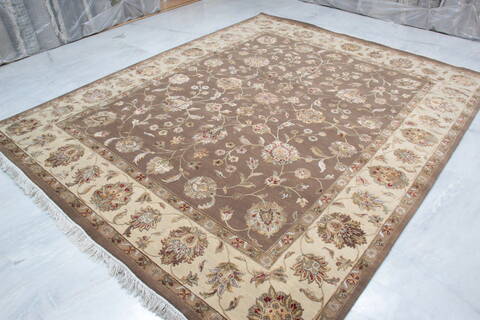 Jaipur Brown Hand Knotted 81 X 101 Area Rug 905-136458 Image 7