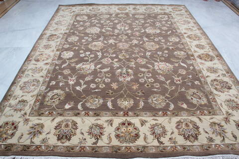 Jaipur Brown Hand Knotted 81 X 101 Area Rug 905-136458 Image 9