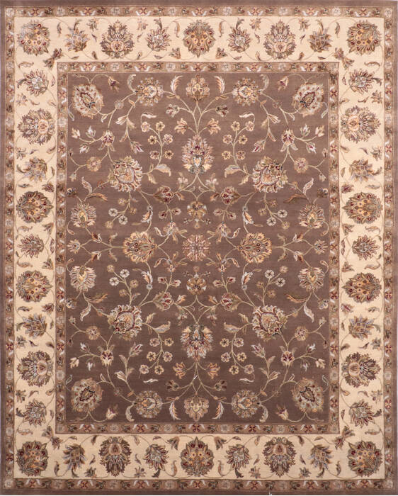Jaipur Brown Hand Knotted 81 X 101 Area Rug 905-136458 Image 0