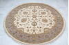 Jaipur White Round Hand Knotted 70 X 71  Area Rug 905-136469 Thumb 1