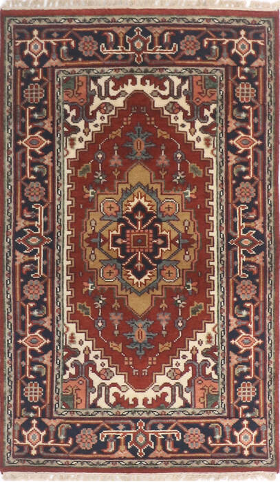 Heriz Multicolor Hand Knotted 30 X 50 Area Rug 904-136478 Image 0
