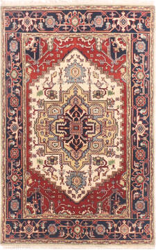 Heriz Multicolor Hand Knotted 4'0" X 6'0"  Area Rug 904-136483