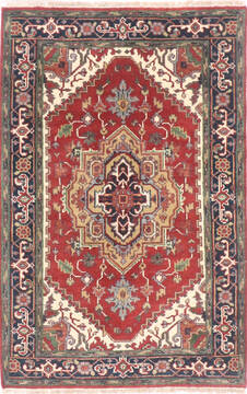 Heriz Multicolor Hand Knotted 4'0" X 6'0"  Area Rug 904-136486