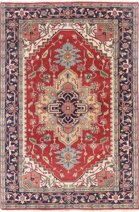 Heriz Multicolor Hand Knotted 60 X 90 Area Rug 904-136496 Image 0