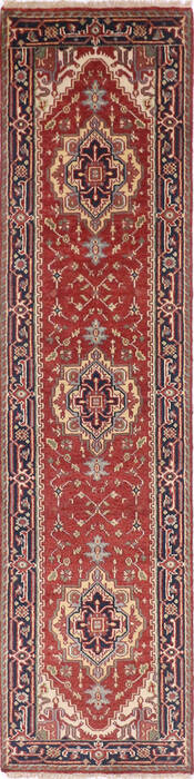 Heriz Multicolor Runner Hand Knotted 25 X 100 Area Rug 904-136504 Image 0