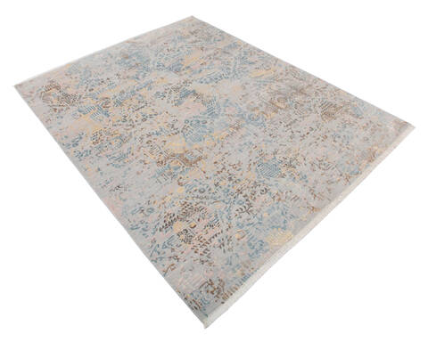 Modern Multicolor Hand Knotted 80 X 103 Area Rug 904-136530 Image 1