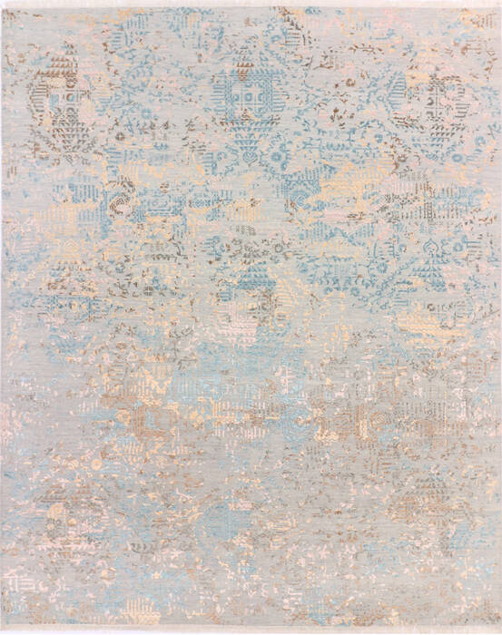 Modern Multicolor Hand Knotted 80 X 103 Area Rug 904-136530 Image 0