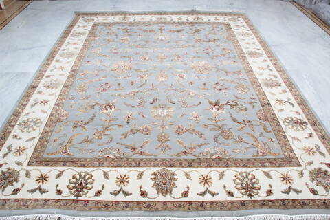 Jaipur Blue Hand Knotted 82 X 102 Area Rug 905-136542 Image 1