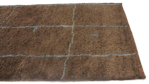 Moroccan Brown Runner Hand Made 20 X 60 Area Rug 254-136601 Image 3