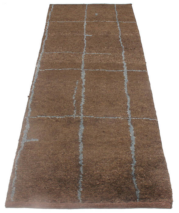 Moroccan Brown Runner Hand Made 20 X 60 Area Rug 254-136601 Image 4