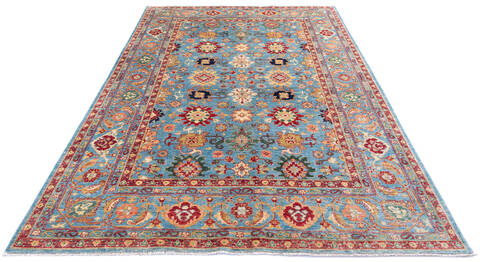 Chobi Blue Hand Knotted 67 X 95 Area Rug 700-136738 Image 1