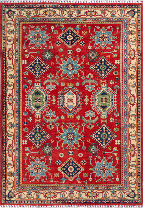 Kazak Red Hand Knotted 60 X 86 Area Rug 700-136739 Image 0