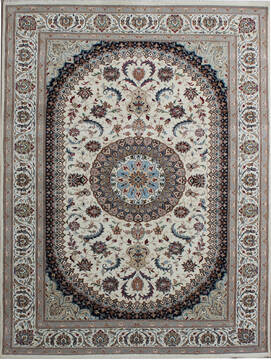 Nain Beige Hand Knotted 6'6" X 9'9"  Area Rug 902-136759