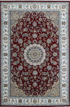 Nain Red Hand Knotted 5'6" X 8'0"  Area Rug 902-136767