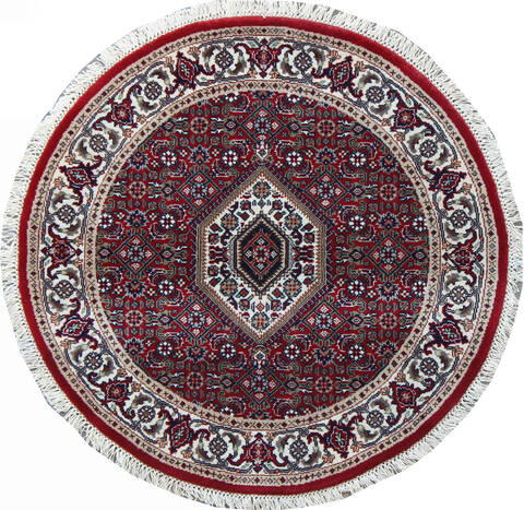Mahi Red Round Hand Knotted 210 X 210 Area Rug 902-136783 Image 0