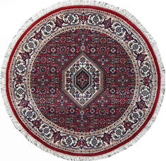 Mahi Red Round Hand Knotted 2'10" X 2'10"  Area Rug 902-136783