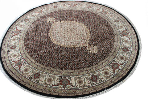 Mahi Black Round Hand Knotted 510 X 510 Area Rug 902-136784 Image 2