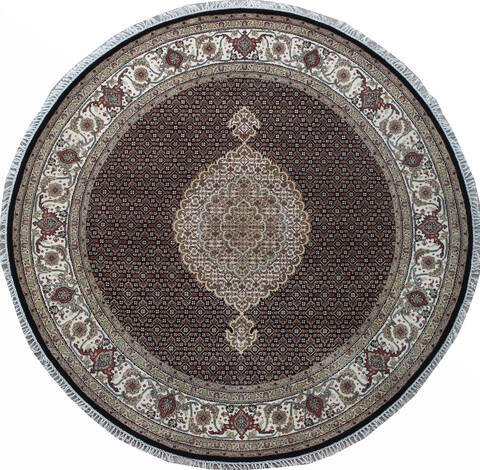 Mahi Black Round Hand Knotted 510 X 510 Area Rug 902-136784 Image 0
