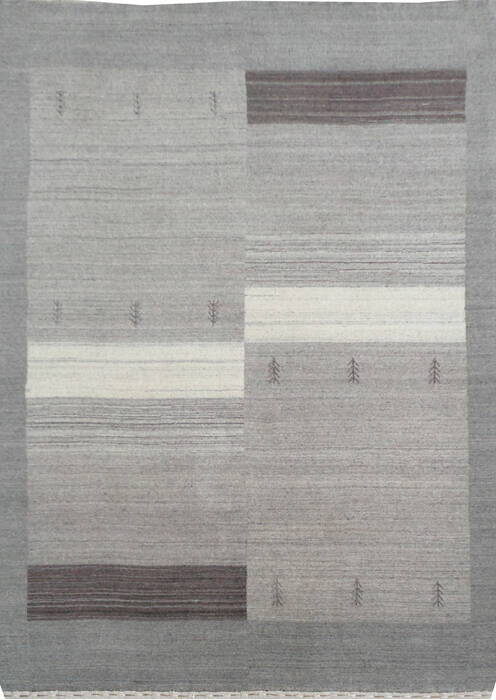 Gabbeh Grey Hand Loom Woven 46 X 66 Area Rug 902-136808 Image 0