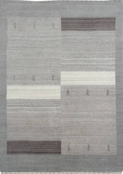 Gabbeh Grey Hand Loom Woven 4'6" X 6'6"  Area Rug 902-136808