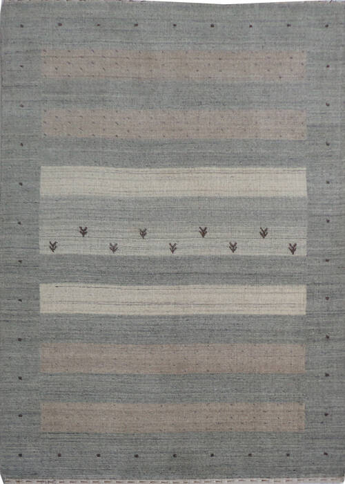 Gabbeh Grey Hand Loom Woven 46 X 66 Area Rug 902-136809 Image 0