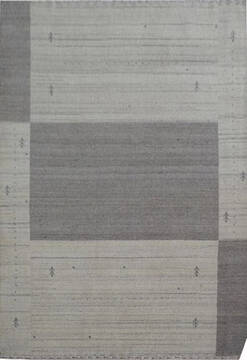 Indian Gabbeh Grey Rectangle 4x6 ft Wool Carpet 136810