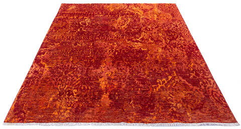 Modern Red Hand Knotted 59 X 79 Area Rug 700-136930 Image 1