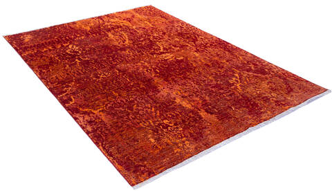 Modern Red Hand Knotted 59 X 79 Area Rug 700-136930 Image 2
