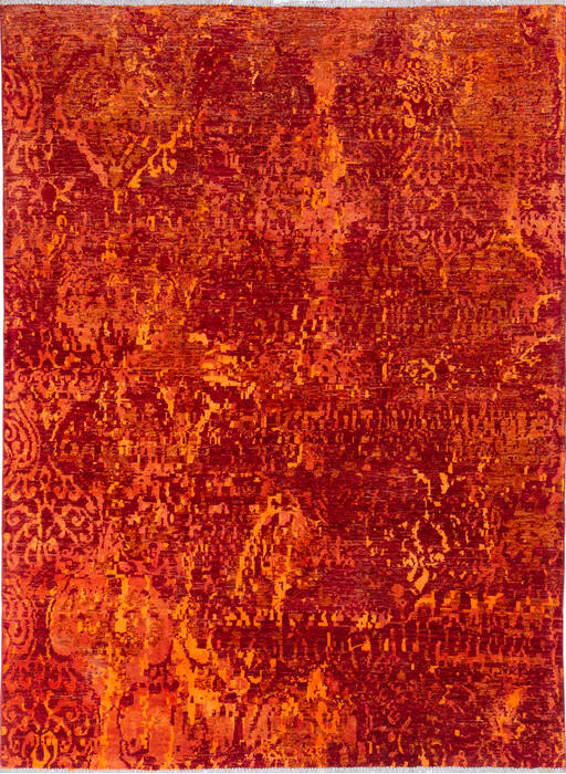Modern Red Hand Knotted 59 X 79 Area Rug 700-136930 Image 0