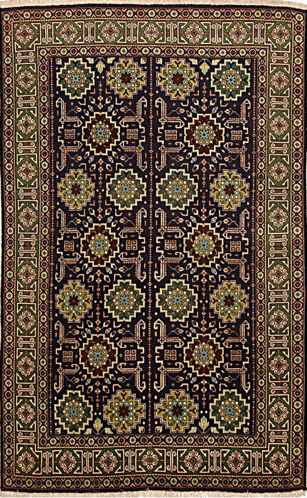 Tabriz Black Hand Knotted 32 X 50 Area Rug 254-136992 Image 0