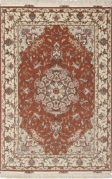 Tabriz Red Hand Knotted 3'3" X 5'2"  Area Rug 254-136993