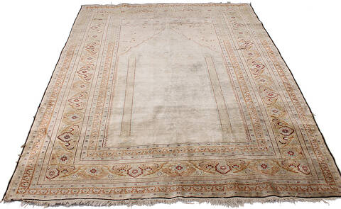 Tabriz Beige Hand Knotted 42 X 55 Area Rug 254-136995 Image 2