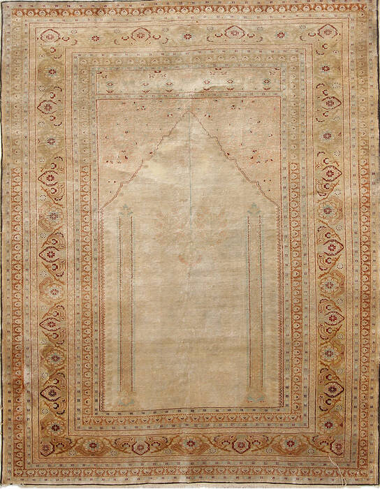 Tabriz Beige Hand Knotted 42 X 55 Area Rug 254-136995 Image 0