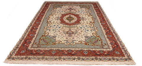 Tabriz Beige Hand Knotted 66 X 102 Area Rug 254-136999 Image 7